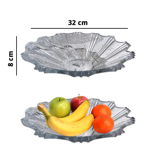 1Pcs Delisoga Crystal Clear Glass Fruit Bowl