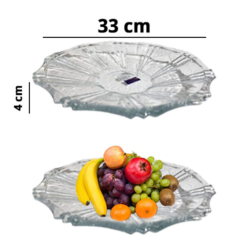 1Pcs Delisoga Crystal Clear Glass Fruit Plate