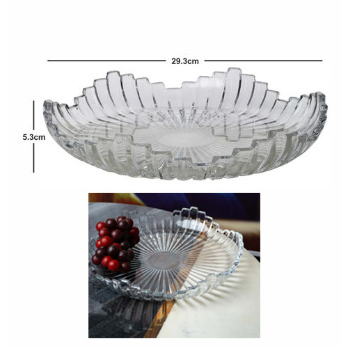 1Pcs Delisoga Crystal Clear Glass Leaf Shape Plate