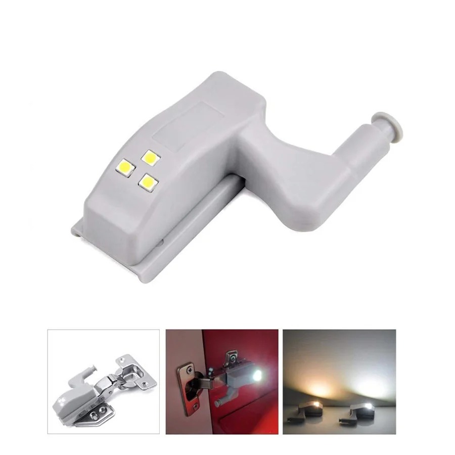 1Pcs Universal Cabinet Cupboard Hinge LED Sensor Light 0.25W For Kitchen Bedroom