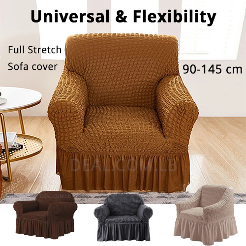 1Piece 90x145CM 1 Seat Bubble Stretch Sofa Cover Elastic Cover with Skirt Living Room Decoration