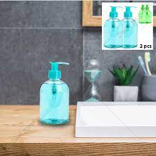 2 Pieces pusher transparent lotion bottle  hands gel shower shampoo dispenser
