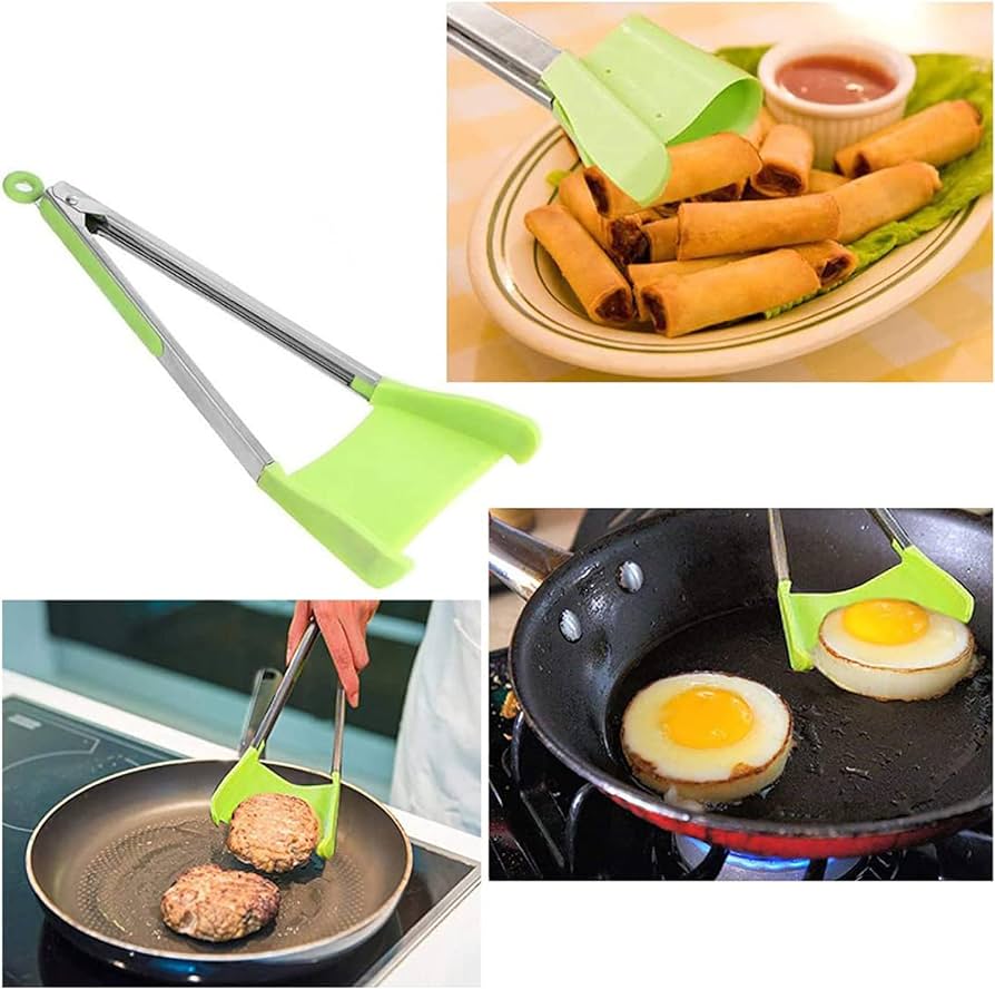 2+in+1+Kitchen+Spatula+and+Tongs+Clever+Tongs