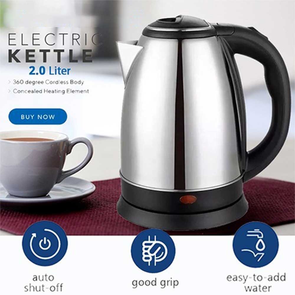 2.0 LITERS Electric Kettle Hot Water Kettle, Stainless Steel Coffee Kettle & Tea Pot, Water Warmer Cordless With Fast Boil