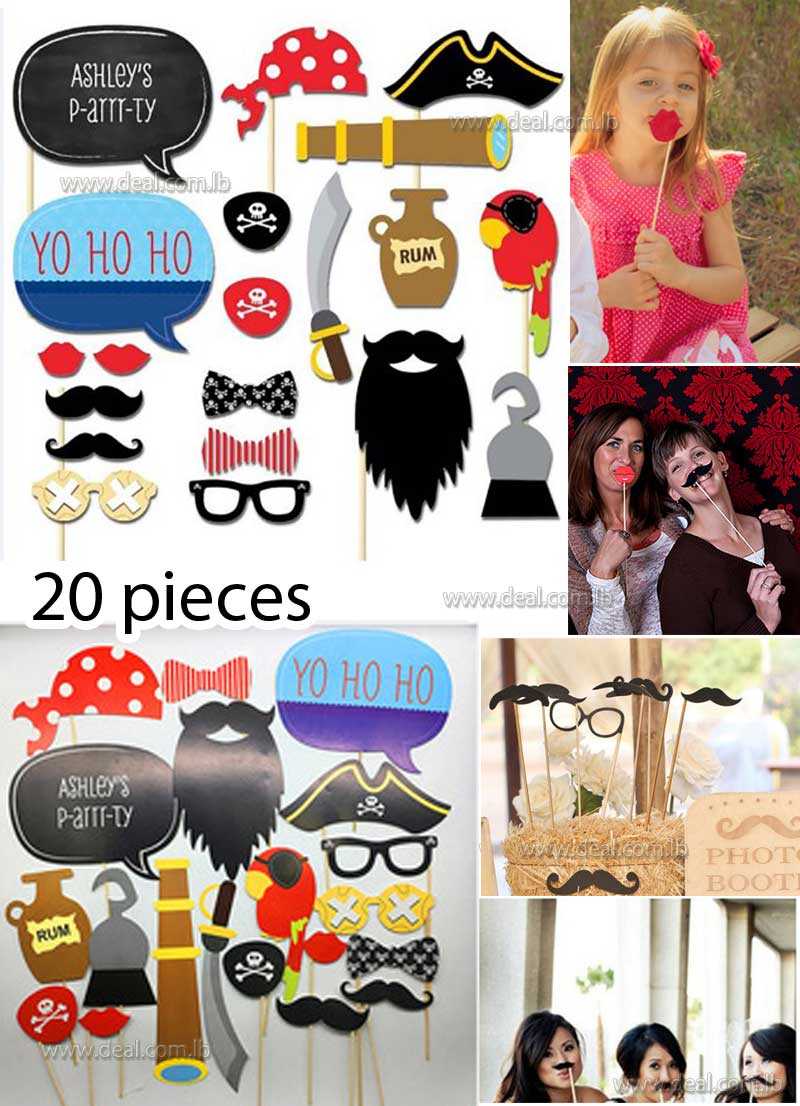 20 pcs Pirate Party Supplies Photo Booth Props