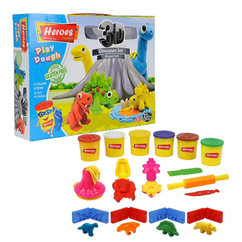 21 pcs Creative set Heroes - Dino set, from natural modeling