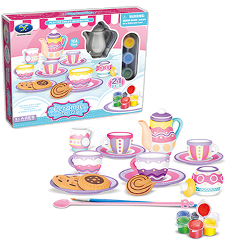 21 pcs Paint Your Own Tea Set Junior 25 Cm