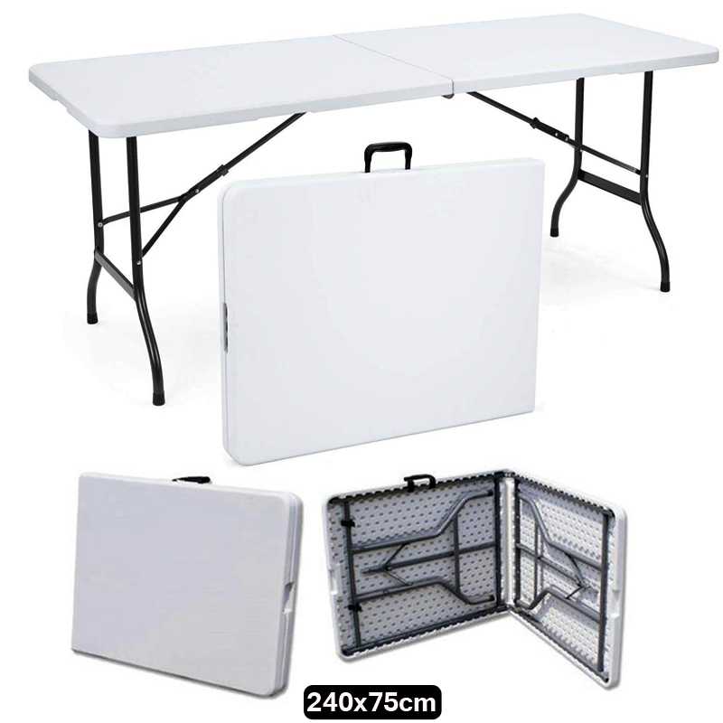 239 cm FOLDING TABLE PORTABLE MULTIPURPOSE RECTANGLE PLASTIC TABLES