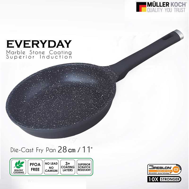 28cm Muller Koch MK Aluminium German Marble Granite Nonstick Coating