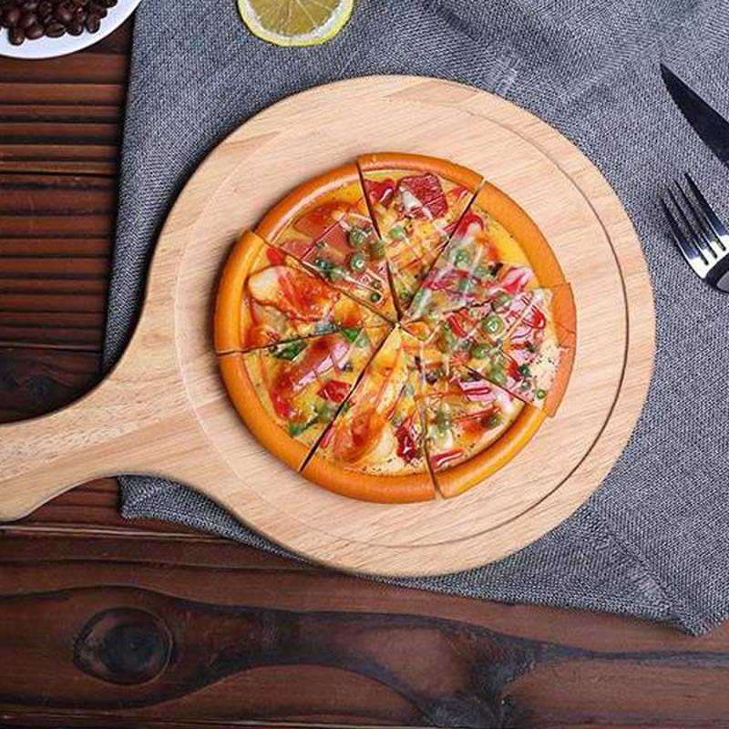 28cm Wooden Pizza Serving Tray Dinner Board
