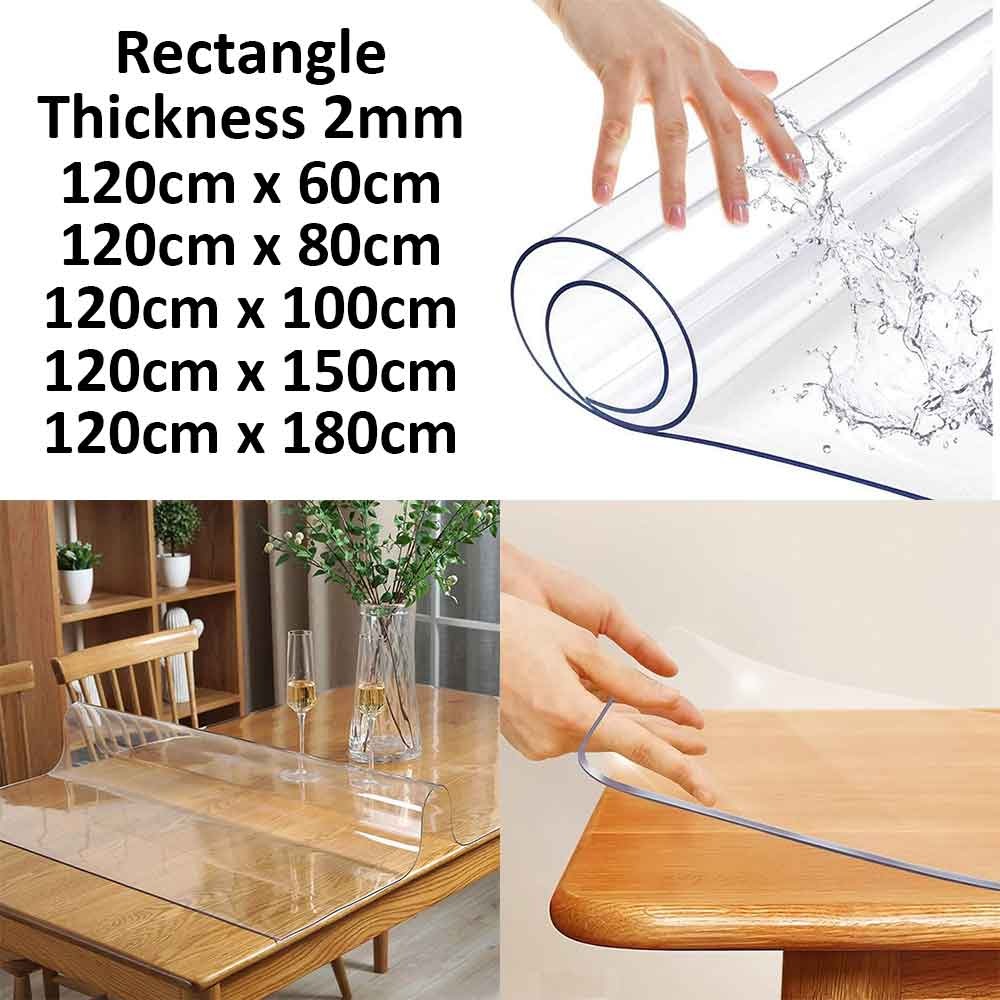 2mm Clear Rectangular Tablecloth Table Protector