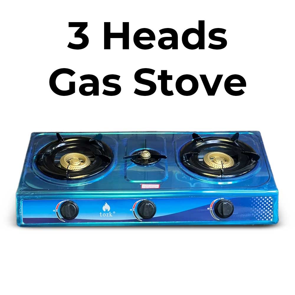 3 Heads Gas Burner,Stainless Steel Gas Stove,Family Gas Cooker Portable and Lightweight For Indoor and Outdoor,Camping,Picnic