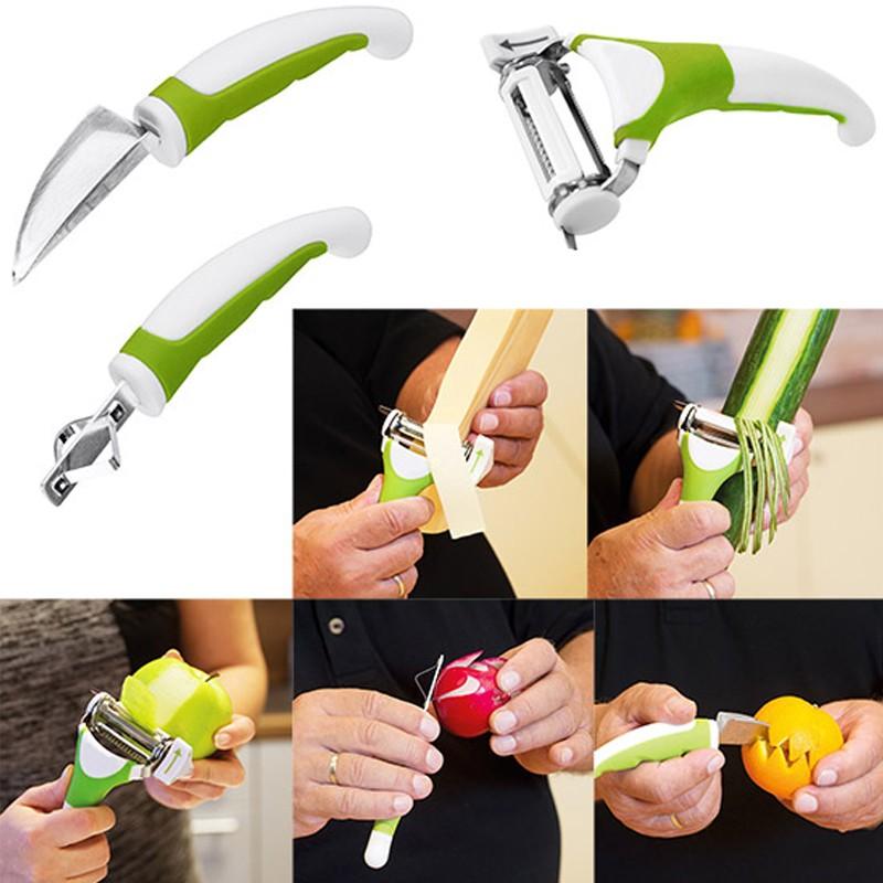 3 In 1 Triple Slicer Fruit and Vegetable Peeler and Cutter