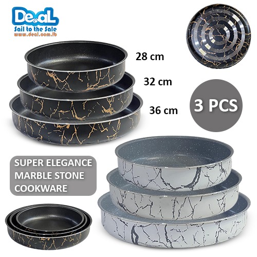3 Pcs Super Elegance Marble Stone Oven Tray 28/32/36cm