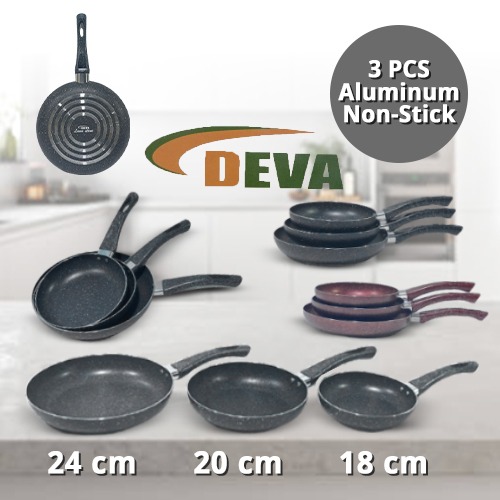 3 Pieces Non-Stick Aluminium Fry Pan Set