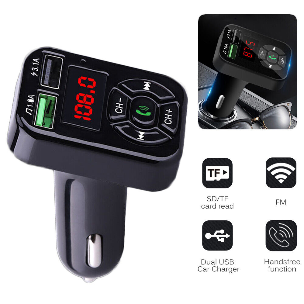 3.1A  PD 20w  Handsfree Call Car Charger TF Card Wireless Music Player FM Transmitter Radio Receiver Mp3 Music Stereo Adapter for All Smartphones Black