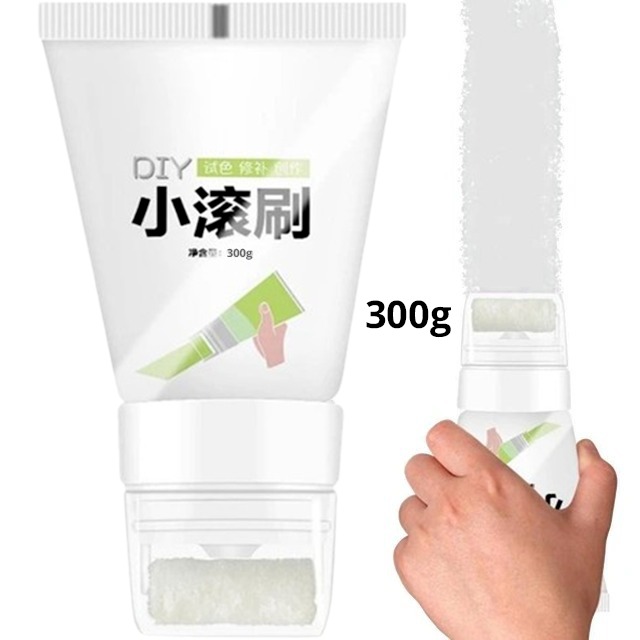 300G Wall Repair Paste Roller, Wall Paint Repair Wall Paste, Eco-Friendly Graffiti Paint, for DIY Repair Renovation Removel Wall Advertisements Dirty Shoe Prints (White)