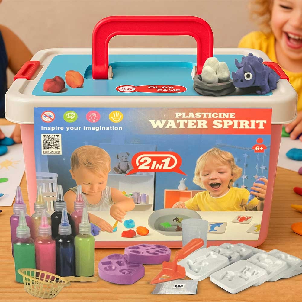 مجموعة معجون مع صندوق تخزين وأدوات وقوالب | 3D Magic Dough Set