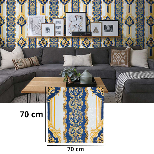 3D+Distinctive+Royal+Engraving+Blue+%26+Orange+%26+White+Color+Wallpaper+For+Wall+PE+Foam+Wall+Stickers+Self+Adhesive%2870+X+70cm%29