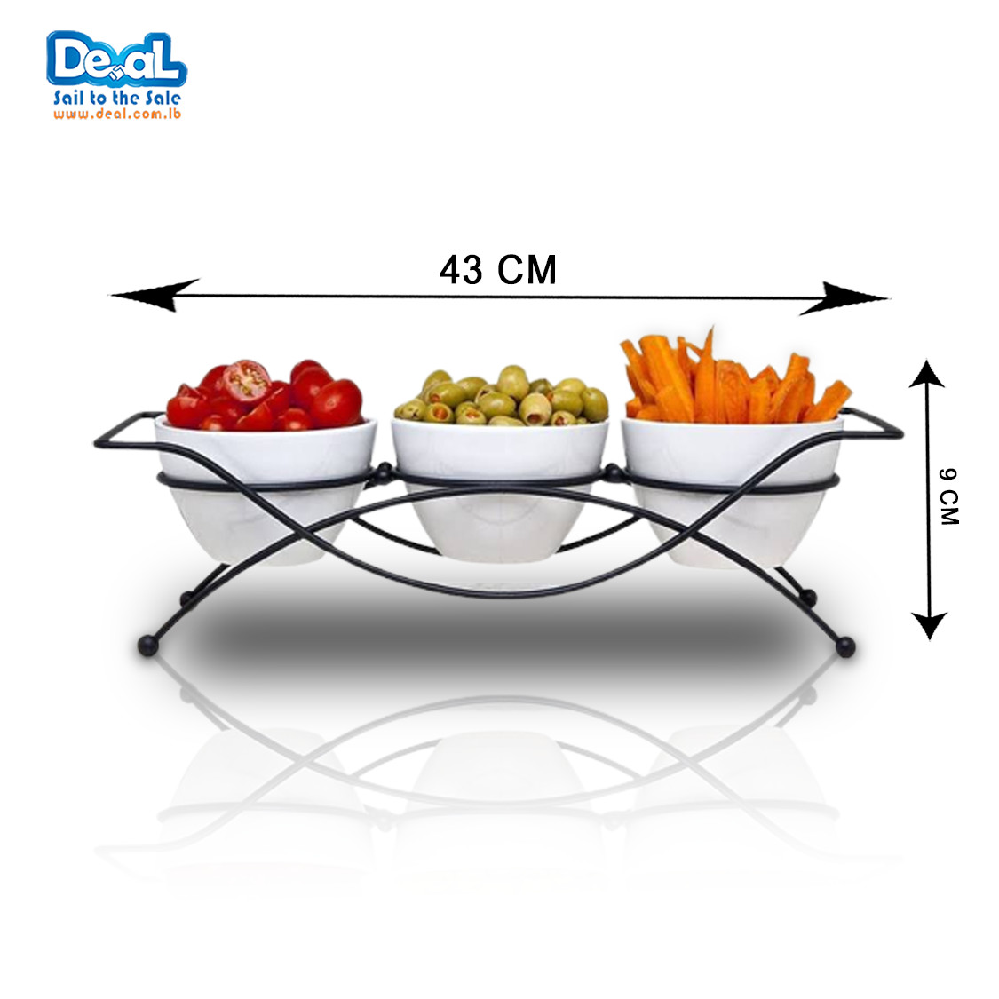 3Pcs Round Bowl Set 5.5Inch With Stand