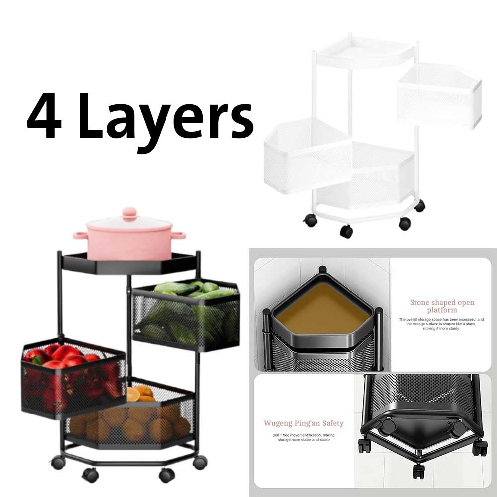 4 Layers Rotating Basket – سلة خضار وفواكه دوّارة للمطبخ