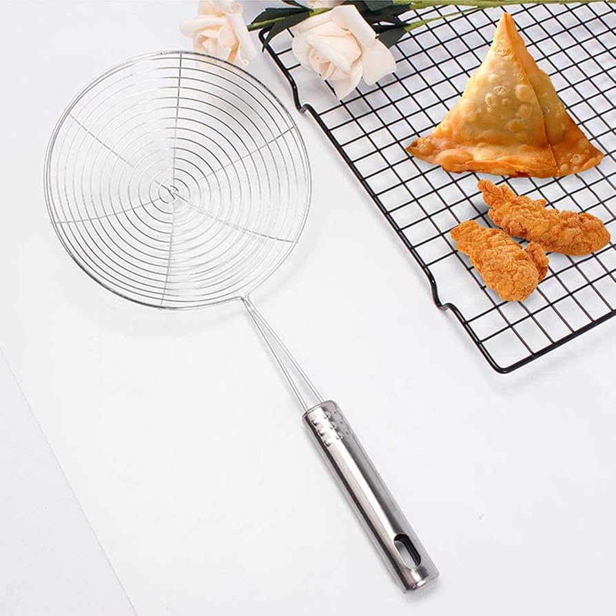 40x19cm Stainless Steel Spider Strainer,French Fries Strainer,Pans Strainer,Multifunctional Kitchen Strainer