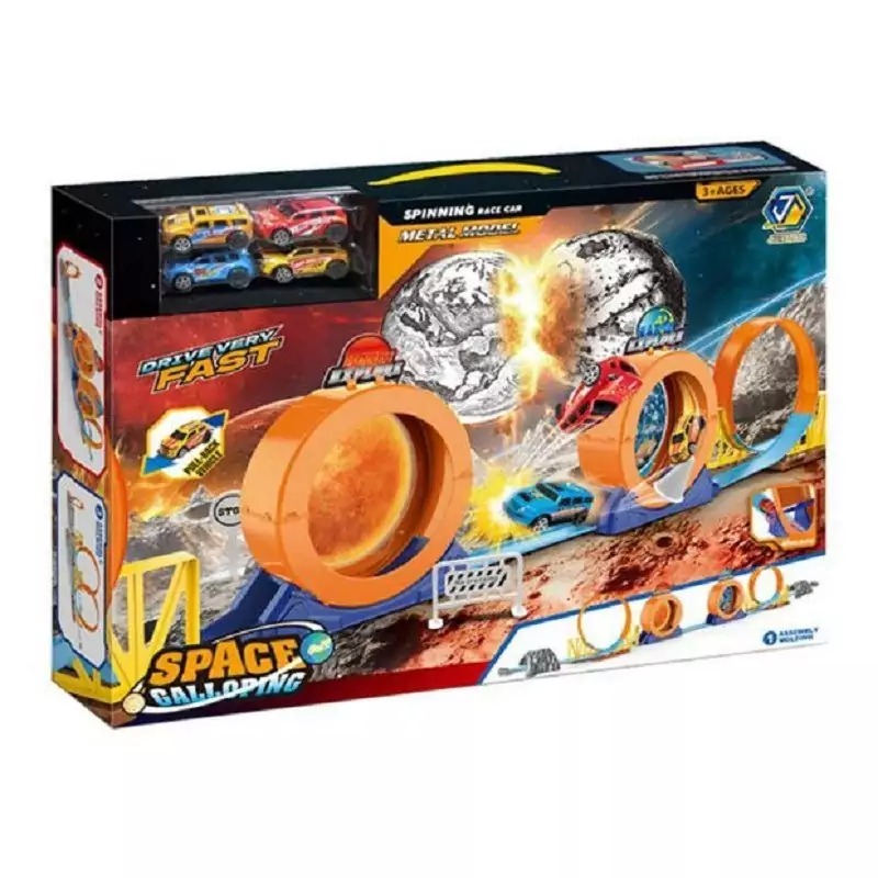 43 Pcs Spinning Race Car Metal Model Drive Very Fast Space Calloping