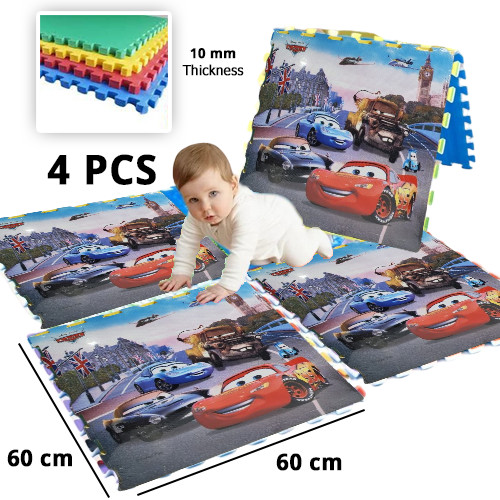 4Pcs McQueen Disney Kids Foam Puzzle Play Mat 60×60Cm