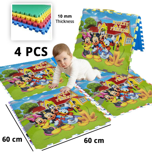 4Pcs+Mickey+Mouse+and+Friends+Disney+Kids+Foam+Puzzle+Play+Mat+60%C3%9760Cm
