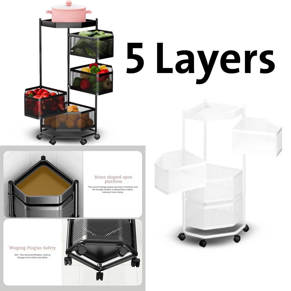 5 Layers Rotating Basket – سلة خضار وفواكه دوّارة للمطبخ
