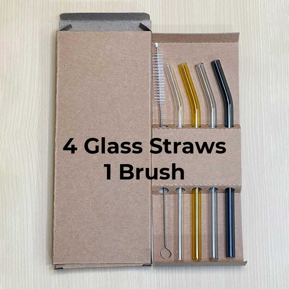 شلمونات زجاج بـ1$ فقط | Glass Straw Set with Brush