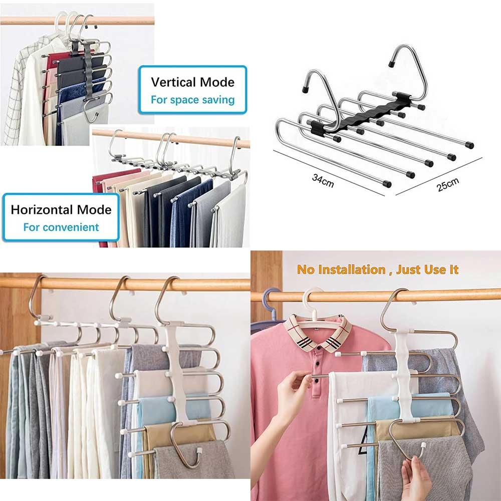 5 in 1 Multifunctional Adjustable Closet Hanger Space Saving
