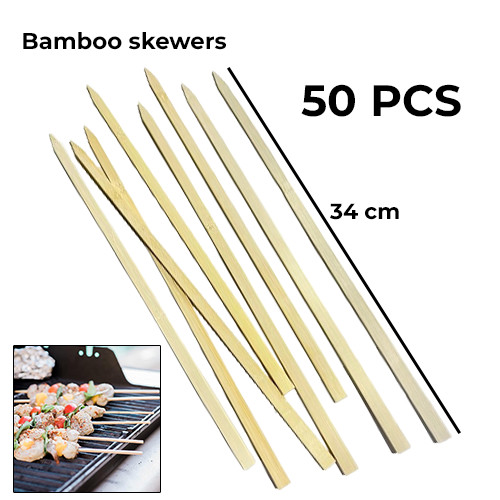 50 Pieces Bamboo Barbecue Skewers