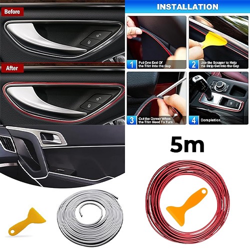 5M Universal Car Trim Strips Fit for Most Car Interior Installation