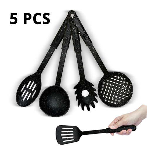 5Pcs Black spotted Spatulas Slotted Turner