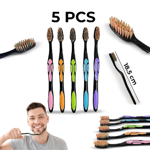5Pcs+Soft+Toothbrushes+Set+Multicolored