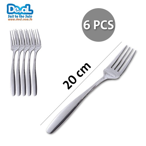 6 Pcs Stainless Steel Dining Fork 20cm