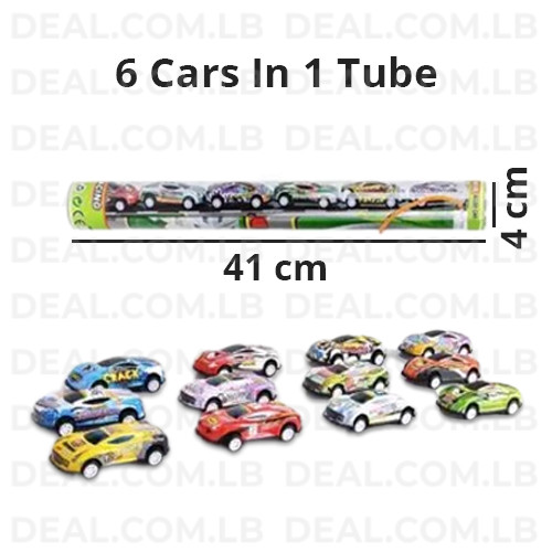 6 Small Racing Metal Alloy Car