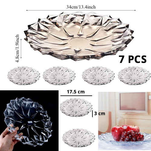 7Pcs Delisoga Glass Fruit and Dessert Plates