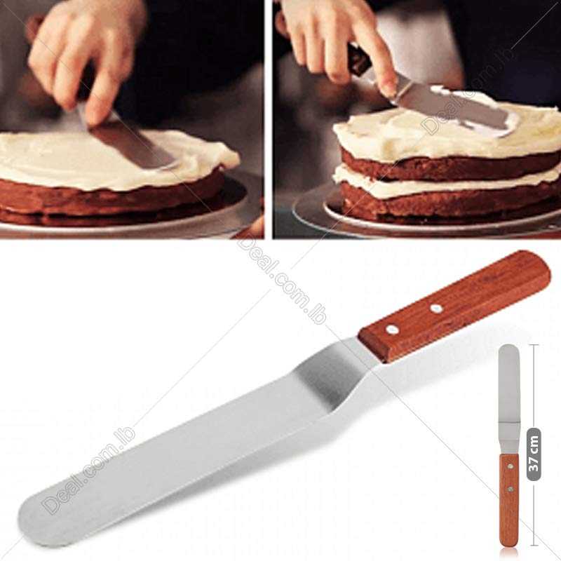 8 Inch Stainless Steel Wooden Handle Butter Cake Cream Knife Spatula
