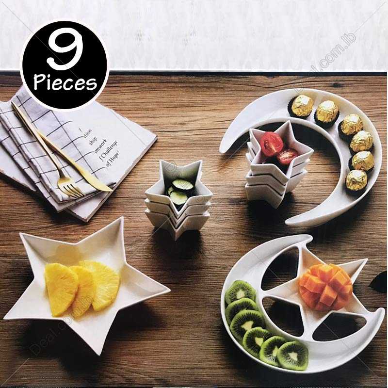 9 Pcs Star and Moon Dinner Set