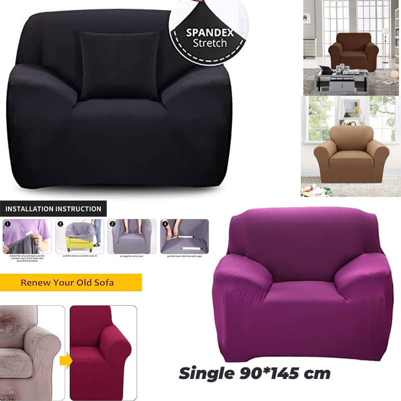 90%2A145CM+Sofa+Covers+1+Seat+Elegant+Luxury+High+Elasticity+Sofa+Cover+Solid+Colour+Couch+Cover+for+All+Seasons