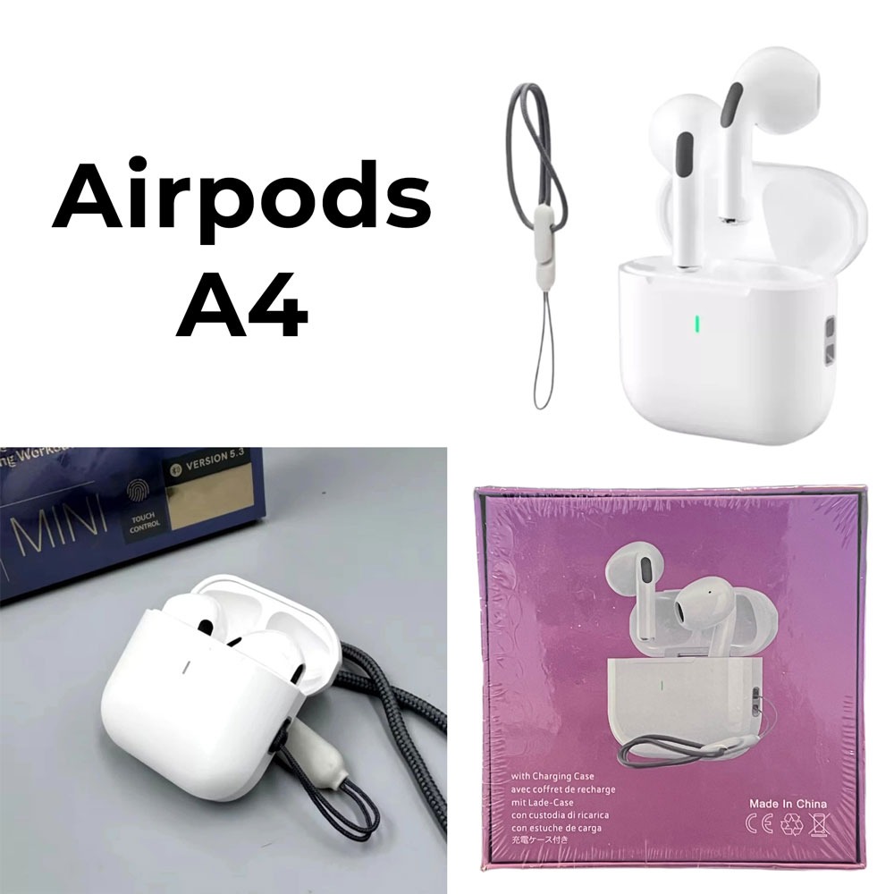 A4 Wireless Earbuds with Charging Case ,Airpods A4 with Strap