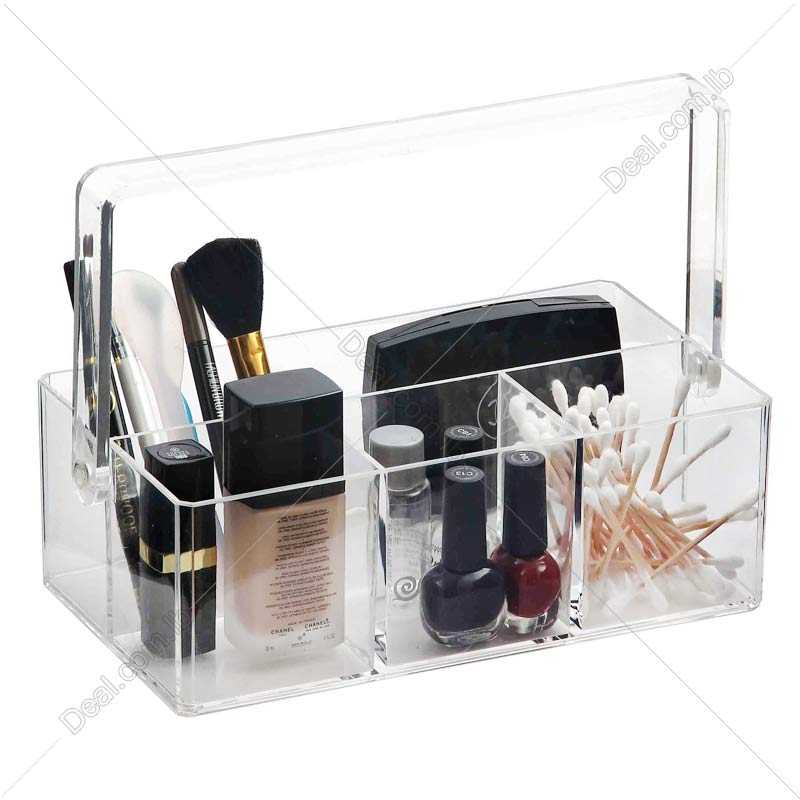 Acrylic Caddy 4 Sections With Handle