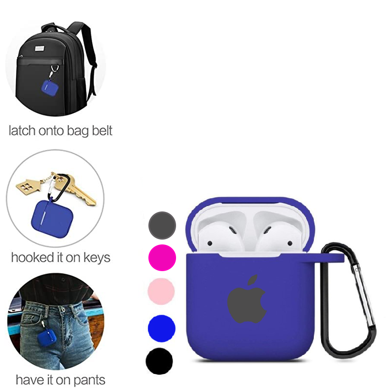 AirPods+Case+with+Keychain%2C+Shockproof+Protective+Premium+Silicone+Cover+Skin+for+AirPods