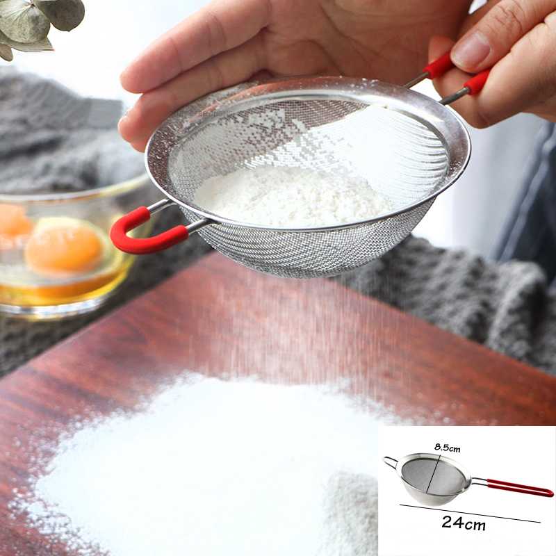 Baking+tools+silicone+handle+flour+sieve+hand+24x8.5+cm