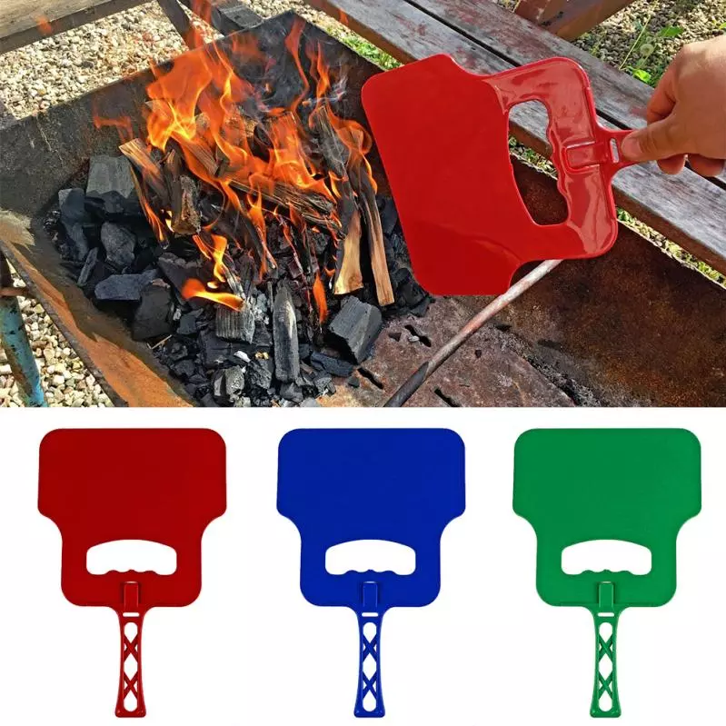 Barbecue Hand Fan Heat Resistant Plastic BBQ Grill Flame Air Crank Manual Blower