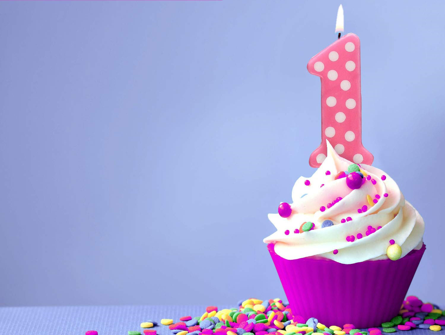 Birthday Number Polka Dot Candle With Happy Birthday Motto