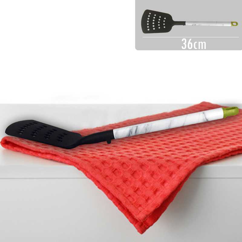 Black+Spatulas+Slotted+Easy+To+Clean+Kitchen+Baking+Tools+Silicone+With+metal+Hand