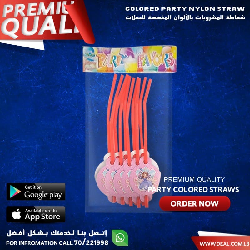 Cartoon Party Straws 10pcs